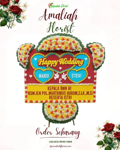 Karangan Papan Bunga Pernikahan di Gadingan